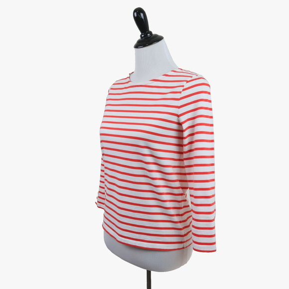 J Crew Size XS Open Tie Back Top Mariner Cloth Orange White Stripe - Picture 4 of 10